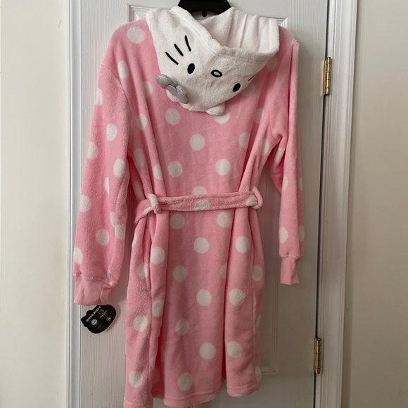 NWT HELLO KITTY Plush Robe Juniors WITH HOOD - Picture 1 of 4